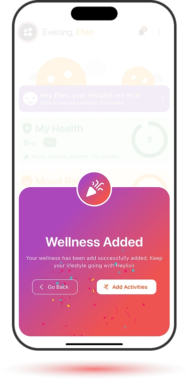 Heylixir app celebrating every symptom and medication log for chronic illness management