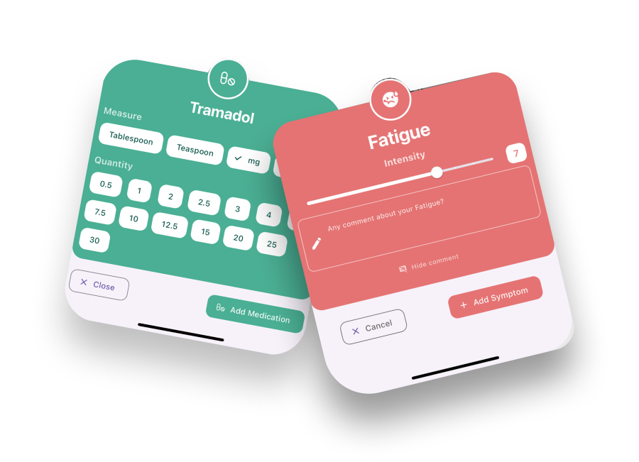 Heylixir app screenshot showing emoji-based mood tracking for quick, low-effort logging on low-energy days